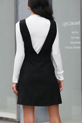 Robe chasuble boutonnée en velours côtelé