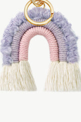 Fringe Trim Rainbow Key Chain