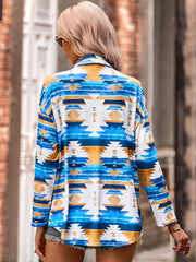 Printed Button Down Dropped Shoulder Shirt