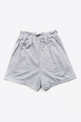 Short boutonné à cordon de serrage et à revers