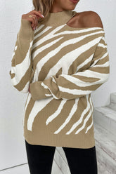 Pullover mit Animalprint und schulterfreien Schnitten