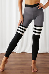 Color Block Elastic WaistbActive Leggings