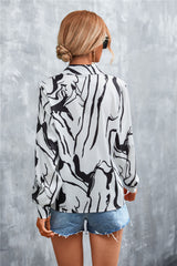 Printed Button Down Long Sleeve Shirt