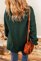 Duffel Green Casual Merry Christmas Long Graphic Sweatshirt