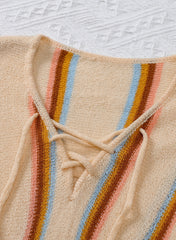 Haut en tricot rayé à lacets