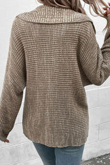 Melierter Pullover mit horizontalen Rippen