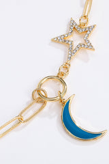 Star Moon Rhinestone Alloy Necklace