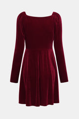 Velvet Surplice A-Line Dress