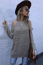 Langarmpullover mit kalter Schulter