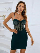 Rhinestone Spaghetti Strap Mini Dress