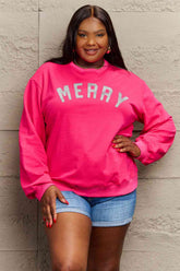 Simply Love – Sweatshirt „MERRY“ in voller Größe mit Grafik