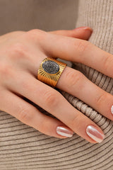 Wide BStainless Steel Open Ring