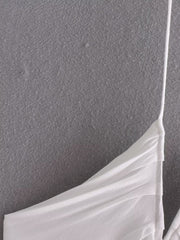 White Pleated Halter Spaghetti Straps