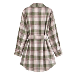 Early Polo Collar Long Sleeve Decorated Row Button Shirt Dress