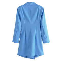 Early Irregularly Slimming Blazer Collar Long Sleeve Dress