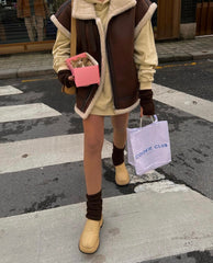 Wind Wildleder Lammwolle Weste Mantel