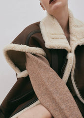 Wind Wildleder Lammwolle Weste Mantel