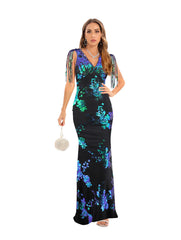 Robe de soirée rétro dos nu style mondaine