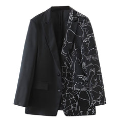 Fall Retro Loose Casual Printedable Blazer