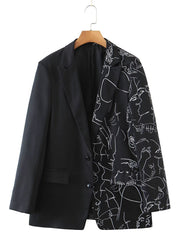 Fall Retro Loose Casual Printedable Blazer