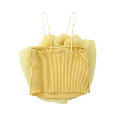 Haut à bretelles enveloppantes avec décoration florale tridimensionnelle en forme de rose 3D