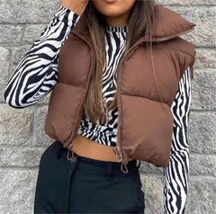 Sleeveless Zipped StCollar Cotton Vest Multi Color Slim Fit Cotton Padded Jacket Vest Top