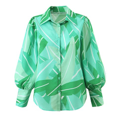 Collared Single Breasted Floral Print Shirt