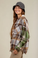 Karierter Langarm-Mantel mit farblich passender dünner Oberbekleidung