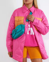 Lockere Steppjacke aus Baumwolle in Kontrastfarbe
