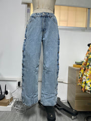Trendy Dünne Casual High Waist Loose Denim Hose
