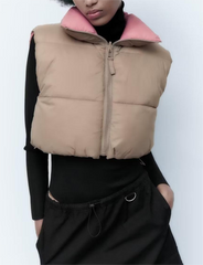 Reversible Cotton-Padded Coat Vest Jacket Coat