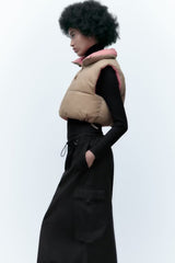 Reversible Cotton-Padded Coat Vest Jacket Coat