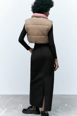 Reversible Cotton-Padded Coat Vest Jacket Coat