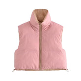 Reversible Cotton-Padded Coat Vest Jacket Coat