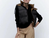 Büro Korean Casual Kapuzen Kurz Baumwolle Jacke Weste Mantel