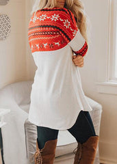 Weihnachten T-shirt Schneeflocke Druck Weihnachten Langarm
