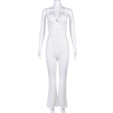Cutout Series Neck Wrapped Chest Trousers Nightclub Jumpsuit