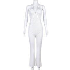 Cutout Series Neck Wrapped Chest Trousers Nightclub Jumpsuit