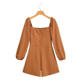 Long Sleeve Lantern Sleeve Romper