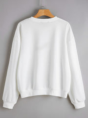 Christmas Long Sleeve Sweater Loose Girl Cartoon Sweater Round Neck Printed