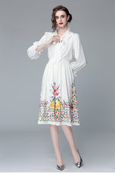 Robe deux pièces à manches longues et imprimé automne