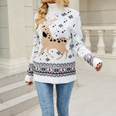 Pull de Noël à col haut et manches longues avec motif flocon de neige