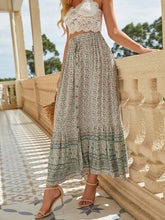 Printed Tie Maxi A Line Skirt