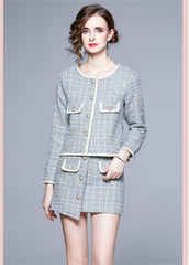 Tweed Suit Suit Dress Temperament Two Piece Set