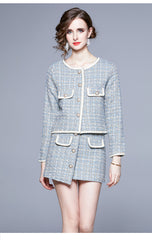 Tweed Suit Suit Dress Temperament Two Piece Set