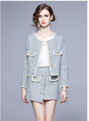Tweed Suit Suit Dress Temperament Two Piece Set