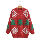 Sweater Loose Outer Wear Lazy Korean Student Art Retro Christmas Pullover Knitted Top Thick