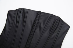 Faux Leather Corset Vest Top