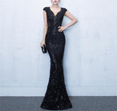 Bankett-Abendkleid, langes Fischschwanzkleid, schmale Passform, Gastgeber der Jahrestagung