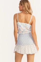 Early Elastic Smocking Slim Square Collar Two Piece Skirt Sets